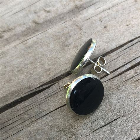 Shungite [Protection] Earrings - Powdered Shungite in Resin - Large St ...