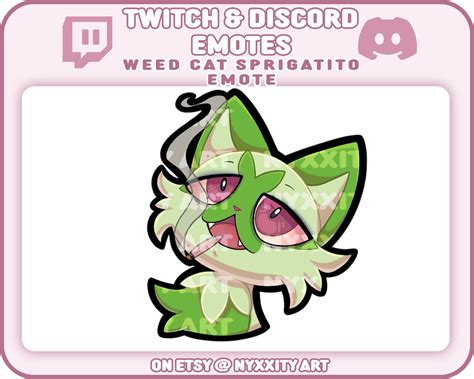 Sprigatito Weed Cat Twitch Emote Meme Kawaii Twitch Emote / - Etsy