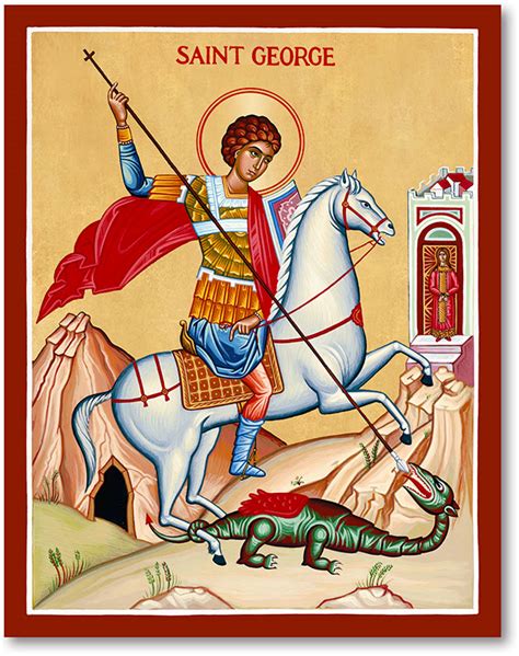 Men Saint Icons: St. George and Dragon Icon | Monastery Icons