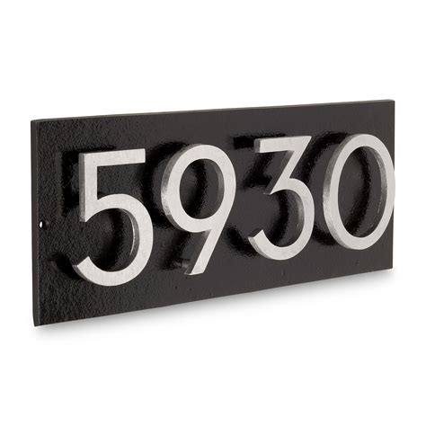 Floating Modern 6″ Number Horizontal Address Plaque (4 characters ...