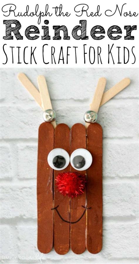 Rudolph the Red Nose Reindeer Popsicle Craft For Kids | Reindeer craft, Raindeer crafts ...