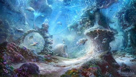 Realm of Light and Shadow | Fantasy art, Fantasy landscape, Underwater world