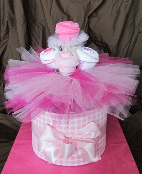 Items similar to Tutu Cute Diaper Cake w/ Bib Cupcakes on Etsy