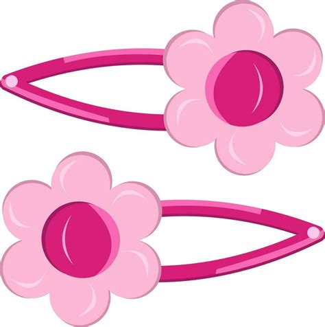 Pink Flower Hair Clips Icon In Flat Style. 24182852 Vector Art at Vecteezy