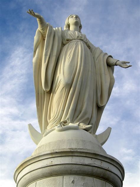 The statue of the Virgin Mary in Santiago, Chile image - Free stock ...