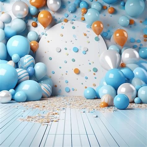 Premium Photo | Colorful party birthday background with balloons baby shower interior