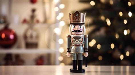 Festive Wooden Nutcracker Decoration stock photo | Creative Fabrica