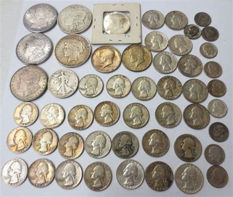 Antique SILVER COIN Collection Morgan Peace Dollars Liberty Quarters ...