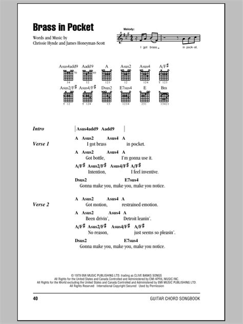 Brass In Pocket by The Pretenders - Guitar Chords/Lyrics - Guitar ...