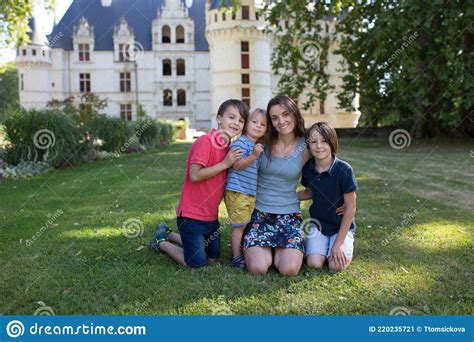 Child, Toddler Boy, Playing in Gardens of the Azay Le Rideau Castle in Loire Valley Stock Image ...