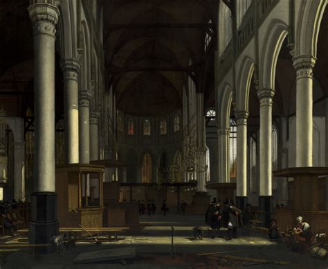 "The Interior of the Oude Kerk, Amsterdam" Emanuel de Witte - Artwork ...