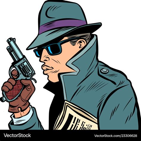 Gun spy secret agent Royalty Free Vector Image