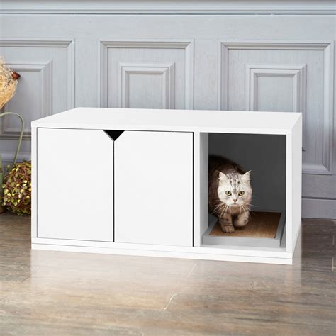 Way Basics Eco-Friendly Enclosed Cat Litter Box, White - Walmart.com - Walmart.com