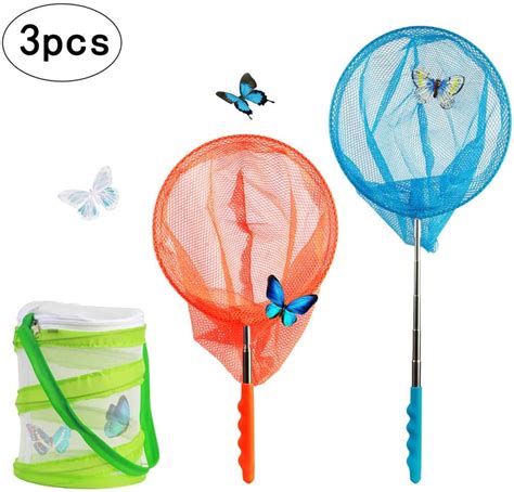 Amazon.com: SEELOK 2pcs Telescopic Butterfly Nets Extendable Fishing Net with Butterflies ...