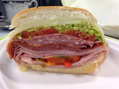 Italian combo from my local sandwich shop (est. 1964): ham, capicola, salami, provolone, roasted ...