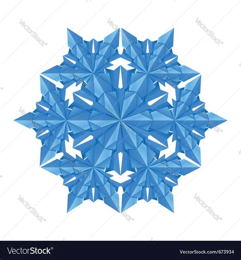 Blue paper snowflake on a white background Vector Image