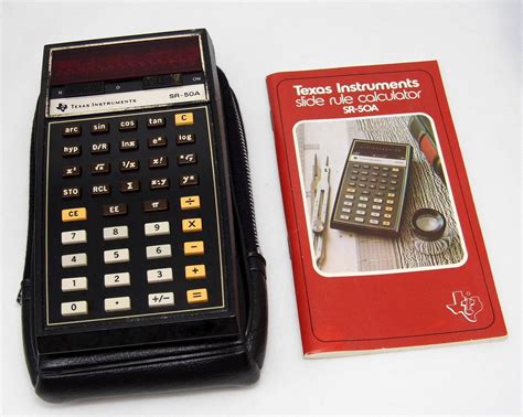 Vintage Texas Instruments Slide Rule Electronic Pocket Calculator With Carrying Case ...