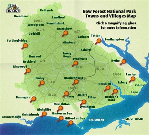 New Forest Towns and Villages Map | New forest, Tourist information, Forest restaurant