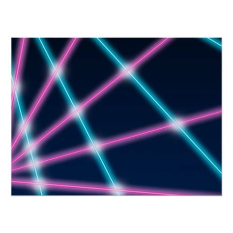 Cool 80s Laser Light Show Background Retro Neon Poster | Zazzle.com