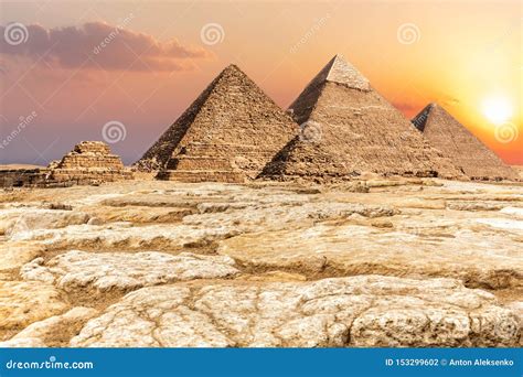 Giza Necropolis, Famous Pyramids in the Desert, Egypt Stock Photo - Image of egypt, culture ...