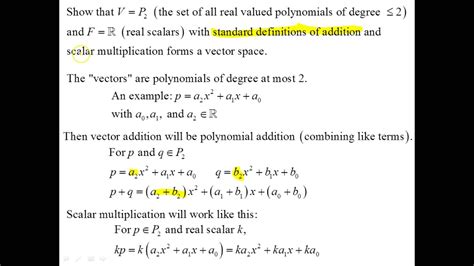 Vector Space : Examples (Part 2 of 3) - YouTube