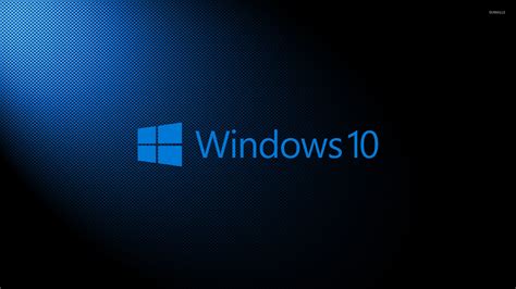 Windows 10 light blue text logo on carbon fiber wallpaper - Computer ...