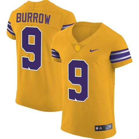 Joe Burrow Lsu Tigers Gold Vapor Jersey - All Stitched - Alvaig Store