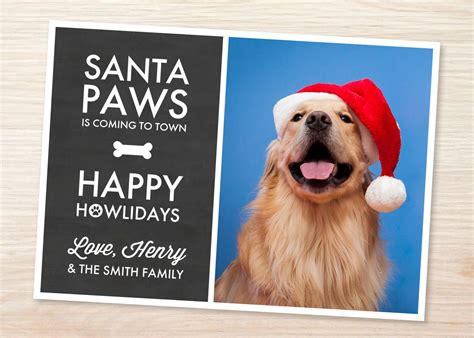 Christmas Photo Card Dog Theme Design Printable Christmas