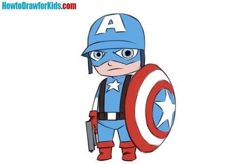 How to draw Captain America easy