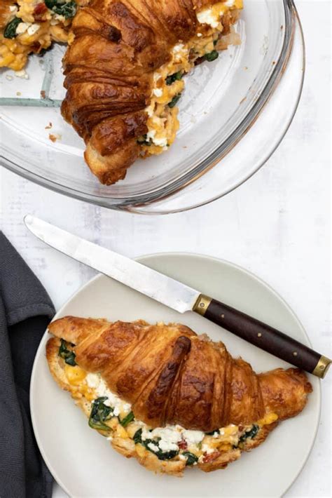 Croissant Breakfast Sandwich with Spinach - Vanilla Bean Cuisine recipes