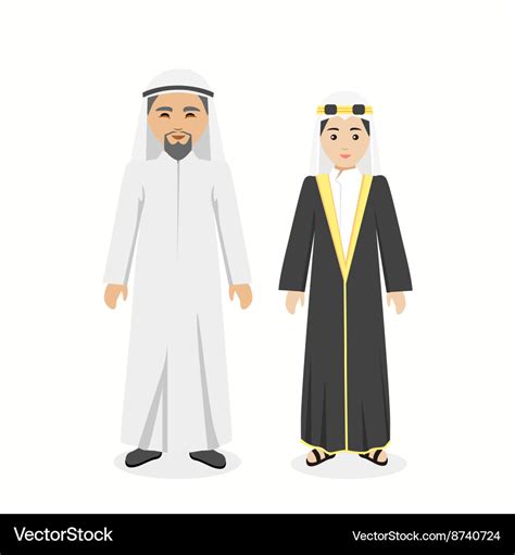 Saudi arabia traditional clothes people Royalty Free Vector