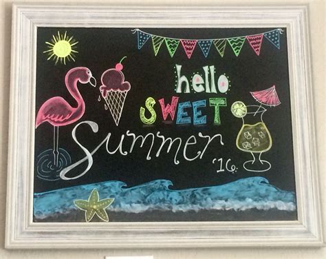 Hello Summer Chalkboard Art School Chalkboard Art, Birthday Chalkboard ...