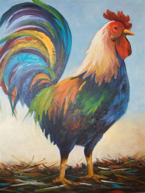 Pin on painting roosters and chickens