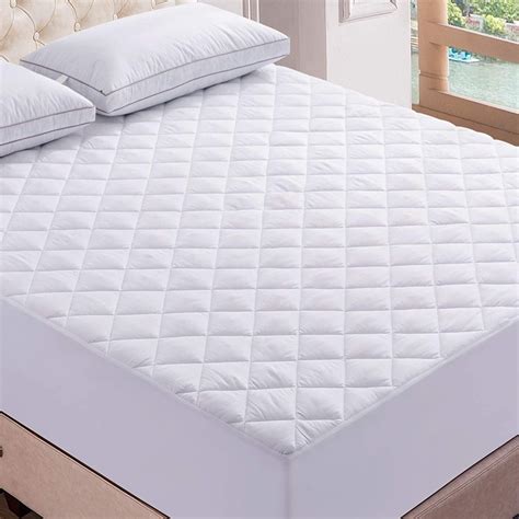 Quilted Mattress Pad (King, White) -Stretchable Mattress Topper- Mattress Cover-Wrinkle,Fade ...