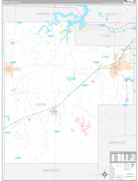 Creek County, OK Wall Map Premium Style by MarketMAPS - MapSales