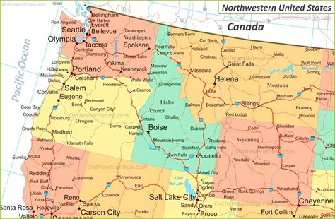 Map Of Northwestern United States