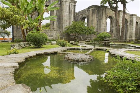 Exterior Of The Fountain At The Ruins Of The Santiago Apostol Church In ...