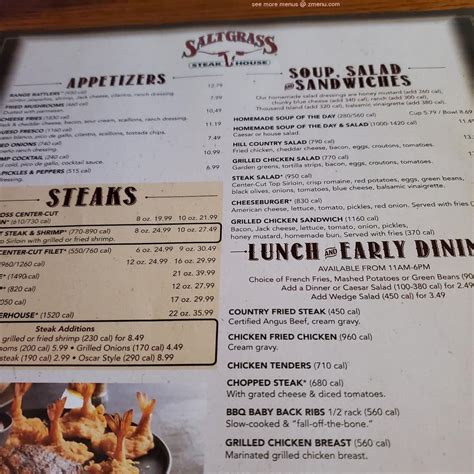 Saltgrass Steakhouse Saltgrass Dessert Menu, Legend Saltgrass In Usa, All breads, dressings ...