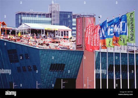 Rooftop beach bar at the Nemo science museum Amsterdam the Netherlands ...