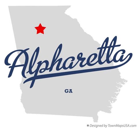 Map of Alpharetta, GA, Georgia