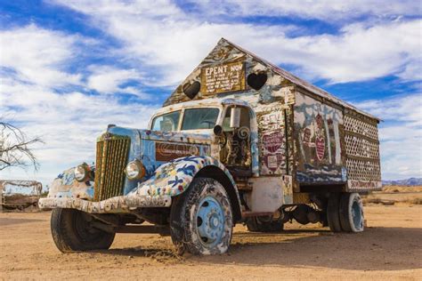 Wasteland Truck stock image. Image of mobilehome, outside - 64540339