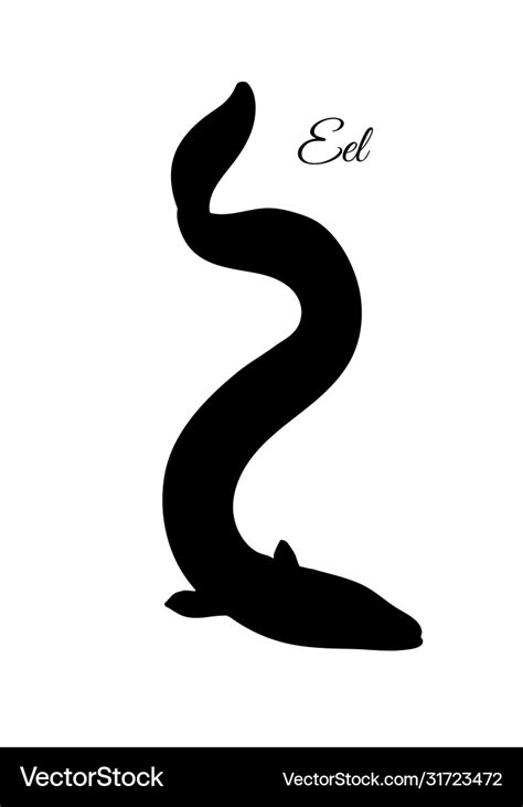 Silhouette japanese eel Royalty Free Vector Image