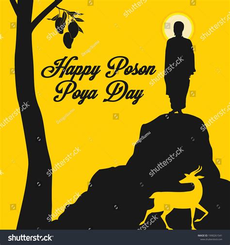 Happy Poson Poya Day Vector Illustration Stock Vector (Royalty Free) 1990261541 | Shutterstock