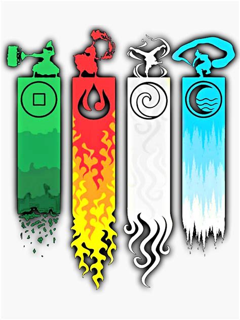 "Elemental Bending: Avatar" Sticker for Sale by Geralts | Redbubble