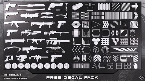 ArtStation - Free Decal Pack / Scifi, Weapon Icons | Game Assets