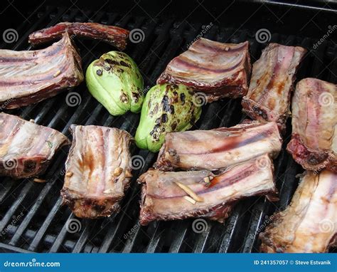 Beef short ribs on grill stock image. Image of grill - 241357057