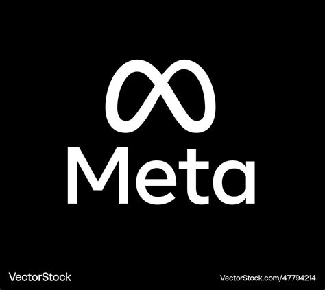 Meta social media logo symbol with name white Vector Image