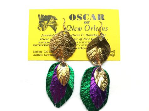 Mardi Gras Feather Earring