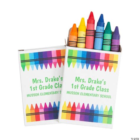 6-Color Personalized Rainbow Colors Crayon Boxes - 24 Pcs.