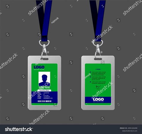 Vertical Id Card Design Template Front Stock Vector (Royalty Free ...